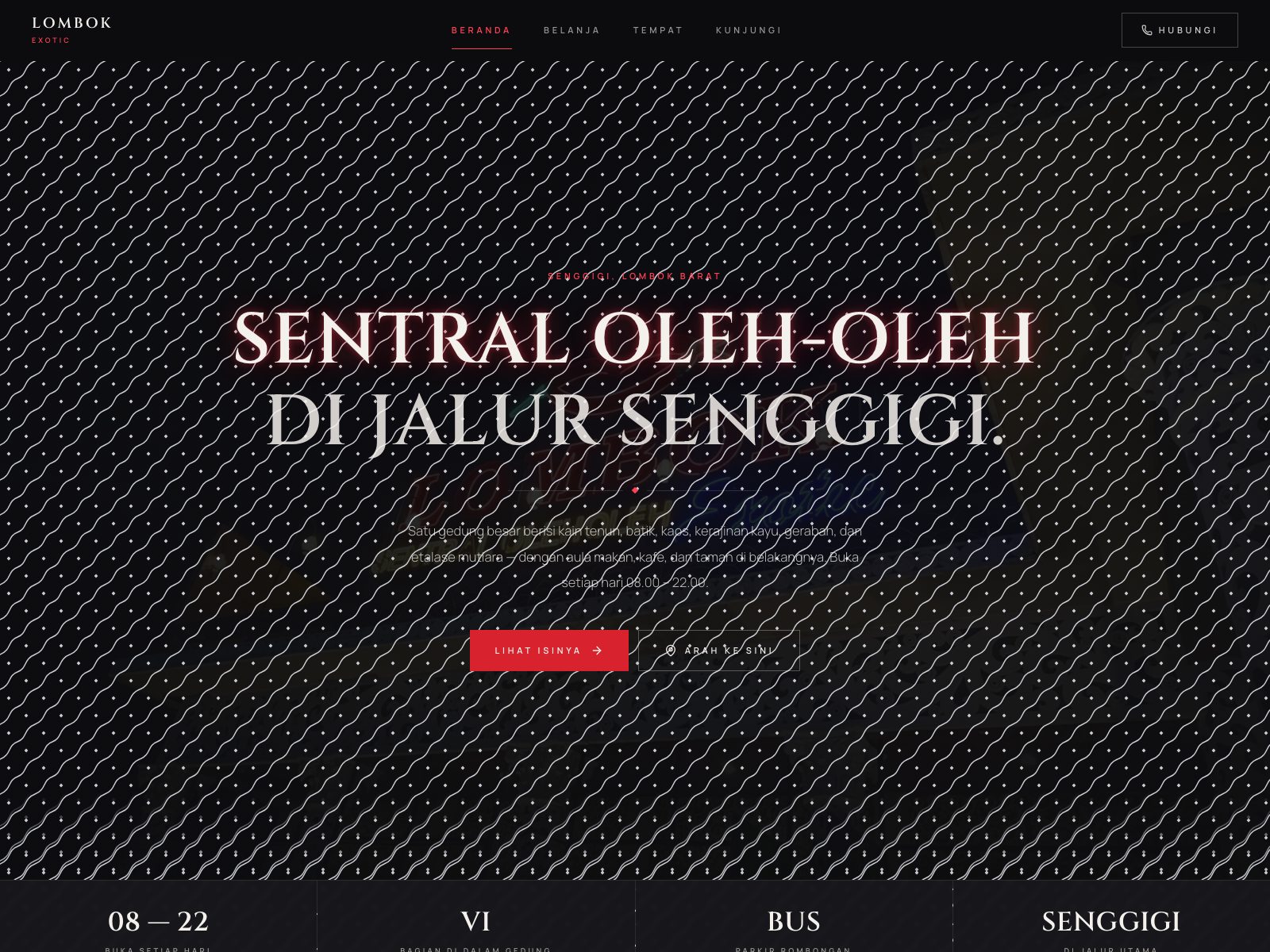 Contoh desain website Lombok Exotic — Sentral oleh-oleh